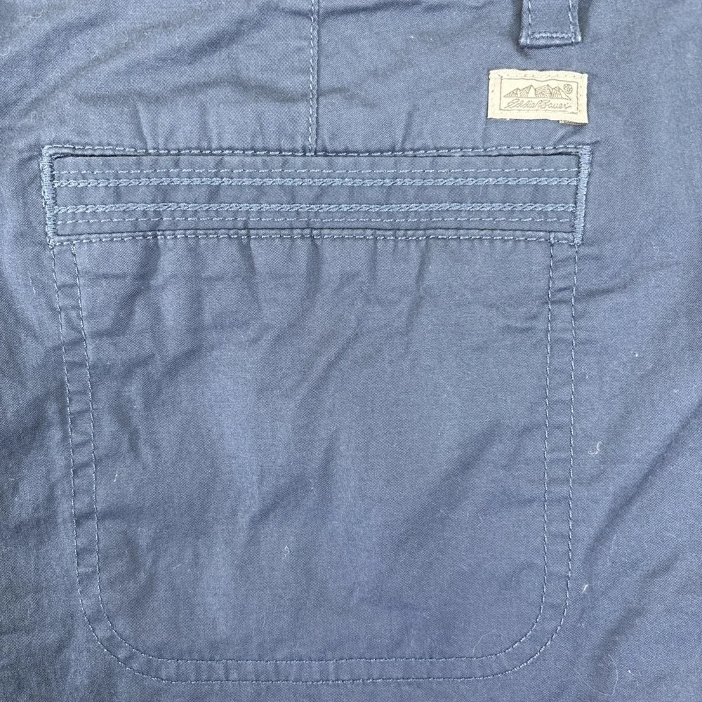Eddie Bauer‎ Womens Blue Cotton Side Stitch Embroidered 4